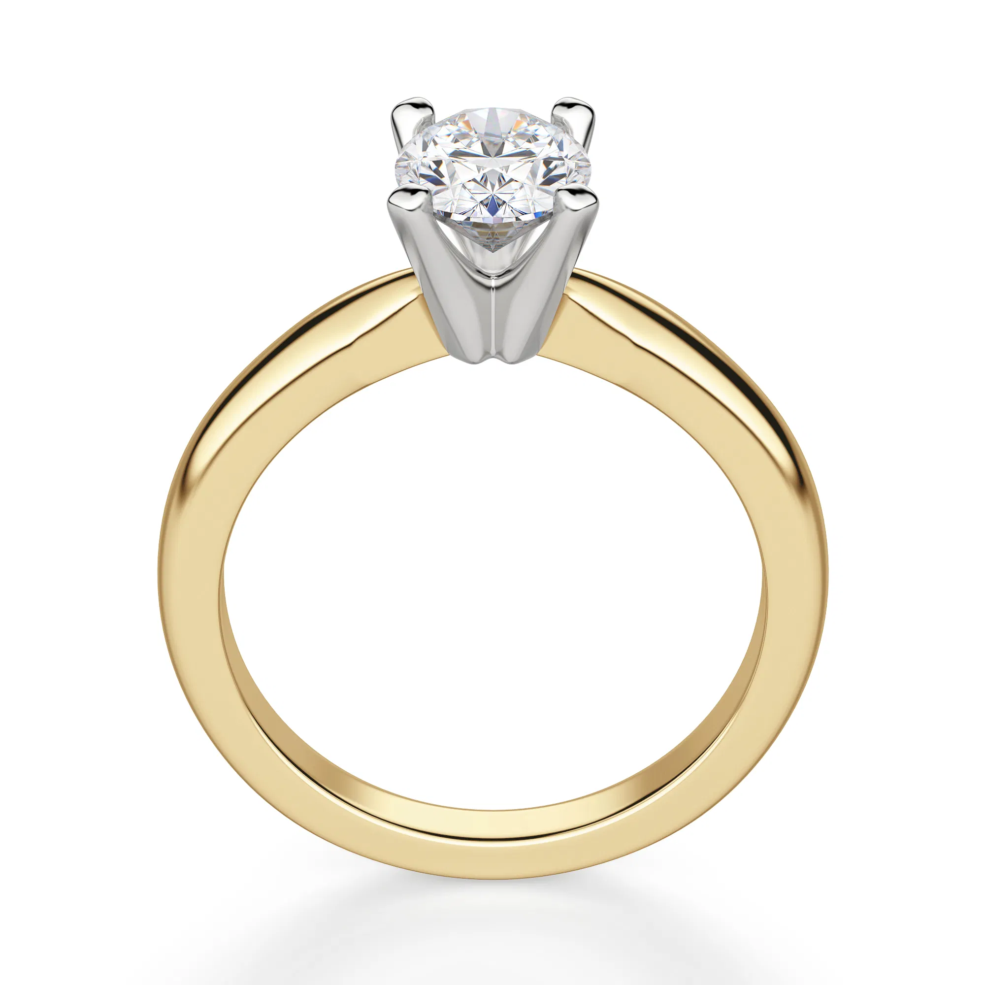 Certified 1.00 CT Oval Cut EF VS/SI Lab Grown Diamond Wedding Ring 925 Sterling Silver With Vermeil Gold