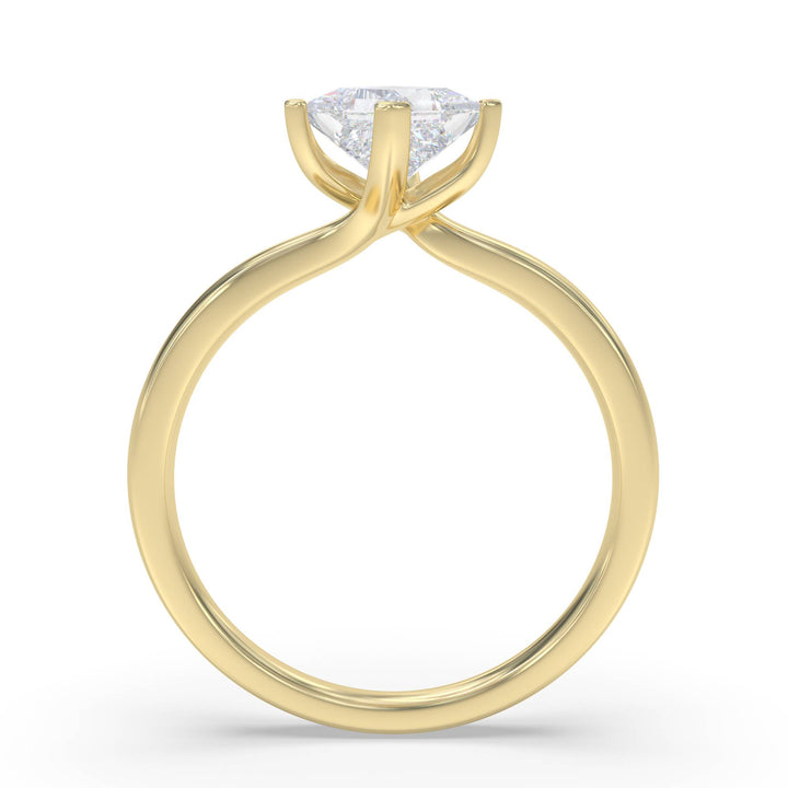 Certified 1.00 CT Princess Cut EF VS/SI Lab Grown Diamond Nordic Gold Engagement Ring (Demi -Fine)