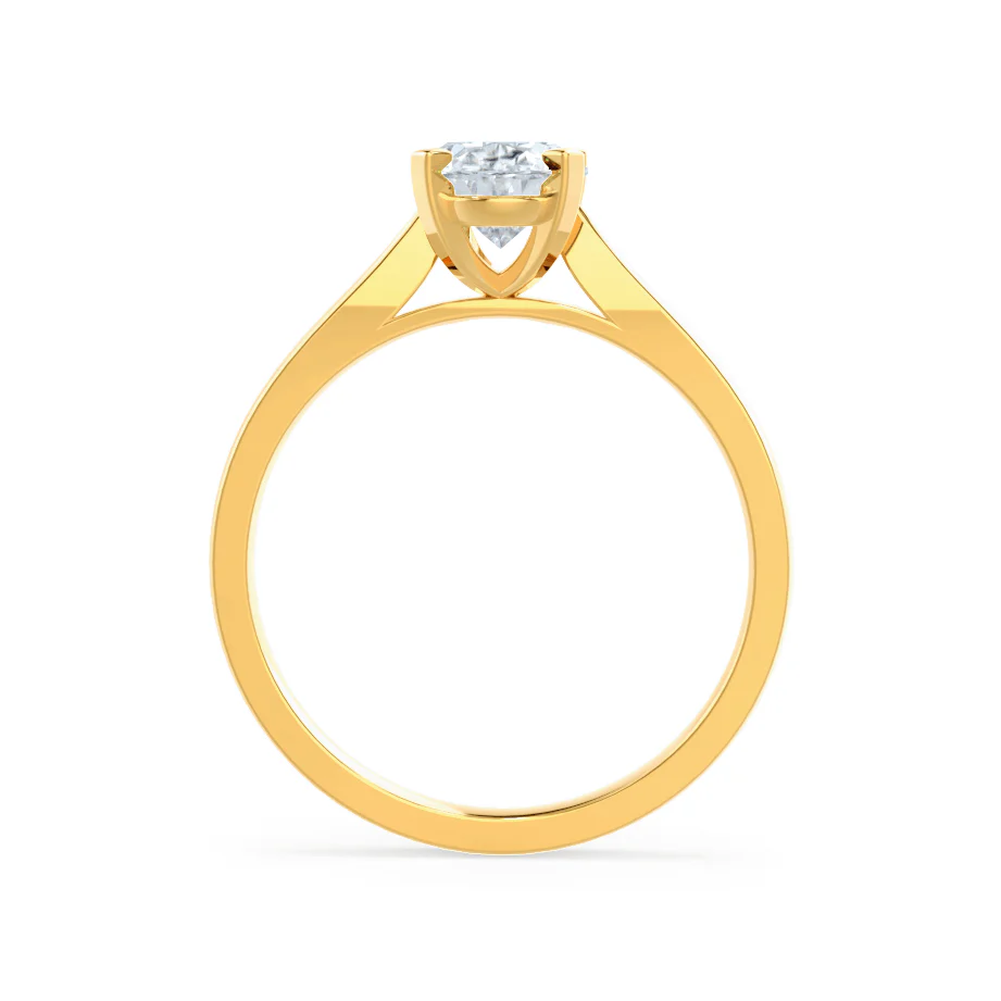 Certified 1.00 CT Oval Cut EF VS/SI Lab Grown Diamond 925 Sterling Silver With Vermeil Gold Engagement Ring
