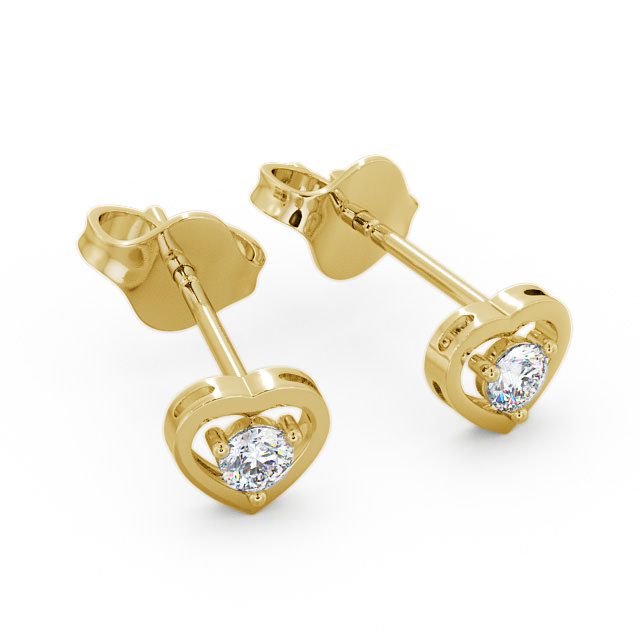 1.00 CT Certified VS/SI Lab Grown Diamond Heart Shape Stud Earrings 925 Sterling Silver With Vermeil Gold