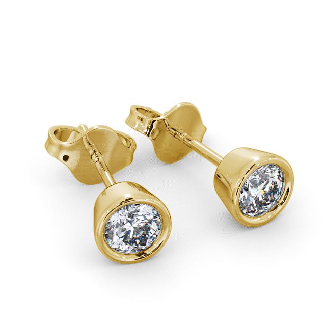 Certified 1.00 CT Round Cut EF VS/SI Lab Grown Diamond Nordic Gold Bezel Set Stud Women's Earrings (Demi-Fine)