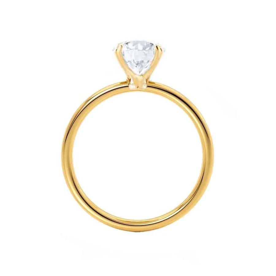 Certified 1.00 CT Oval Cut EF VS/SI Lab Grown Diamond Engagement Ring 925 Sterling Silver With Vermeil Gold