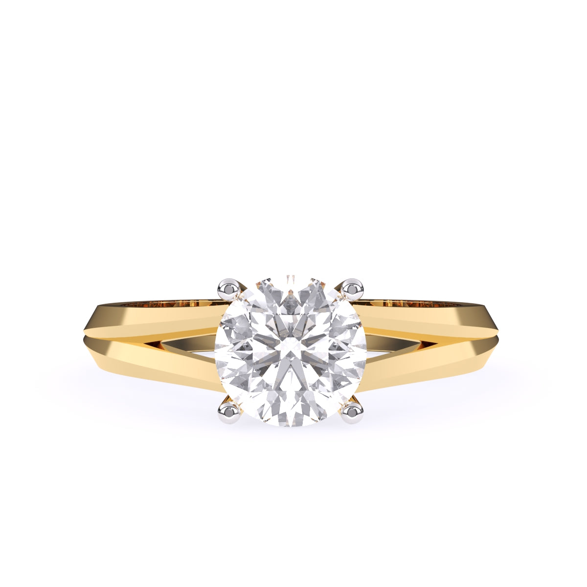 Certified 1.00 CT Round Cut EF VS/SI Lab Created Diamond Wedding Ring 925 Sterling Silver With Vermeil Gold