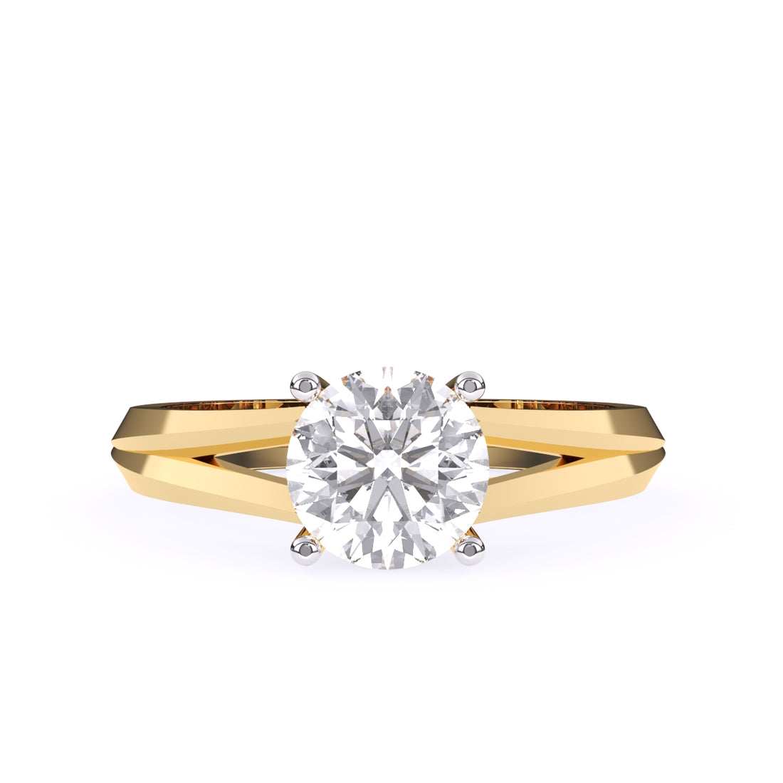 Certified 1.00 CT Round Cut EF VS/SI Lab Created Diamond Nordic Gold Wedding Ring (Demi -Fine)