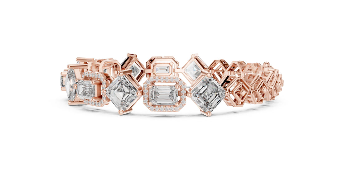 12.04 CT EF VS/SI Lab Grown Certified Diamond Tennis Wedding Bracelet For Women's 14K Yellow Gold