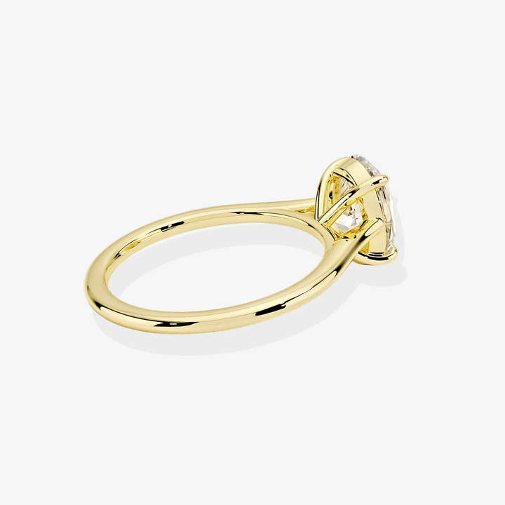 Engagement Ring Certified 1.00 CT Oval Cut EF VS/SI Lab Grown Diamond Nordic Gold (Demi -Fine)