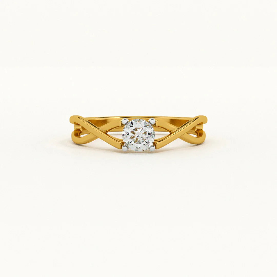 Certified 1.00 CT EF Lab Grown Diamond Women's Engagement Ring 925 Sterling Silver With Vermeil Gold