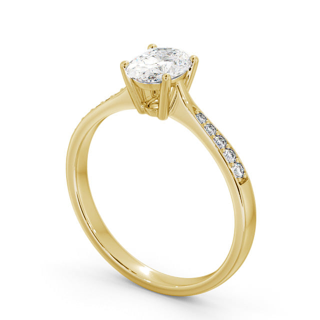 925 Sterling Silver Certified 1.07 CT Oval Cut EF Lab Grown Diamond Engagement Ring With Vermeil Gold