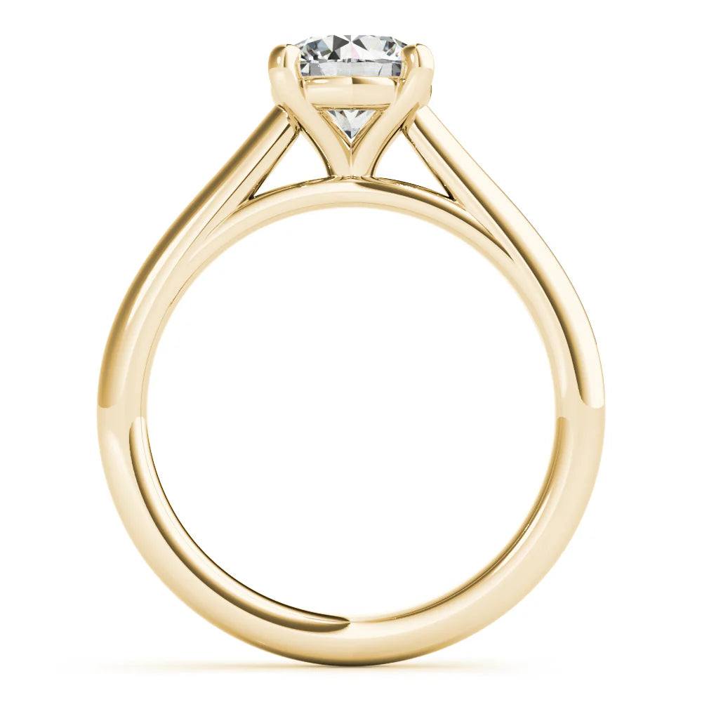 Certified 1.00 CT Round Cut EF VS/SI Lab Grown Diamond 4 Prong Engagement Ring 925 Sterling Silver With Vermeil Gold