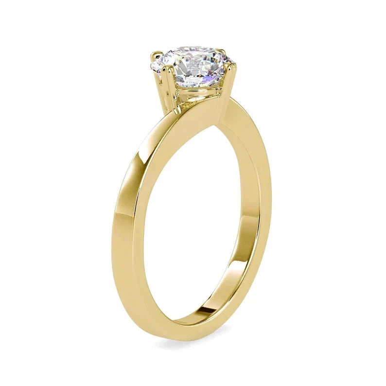 1 CT Certified VS/SI Lab Grown Diamond Engagement Ring 925 Sterling Silver With Vermeil Gold