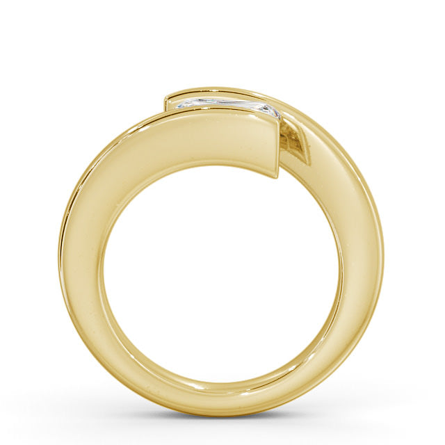 Certified 1.00 CT Emerald Cut Lab Grown Diamond Women's Engagement Ring 925 Sterling Silver With Vermeil Gold