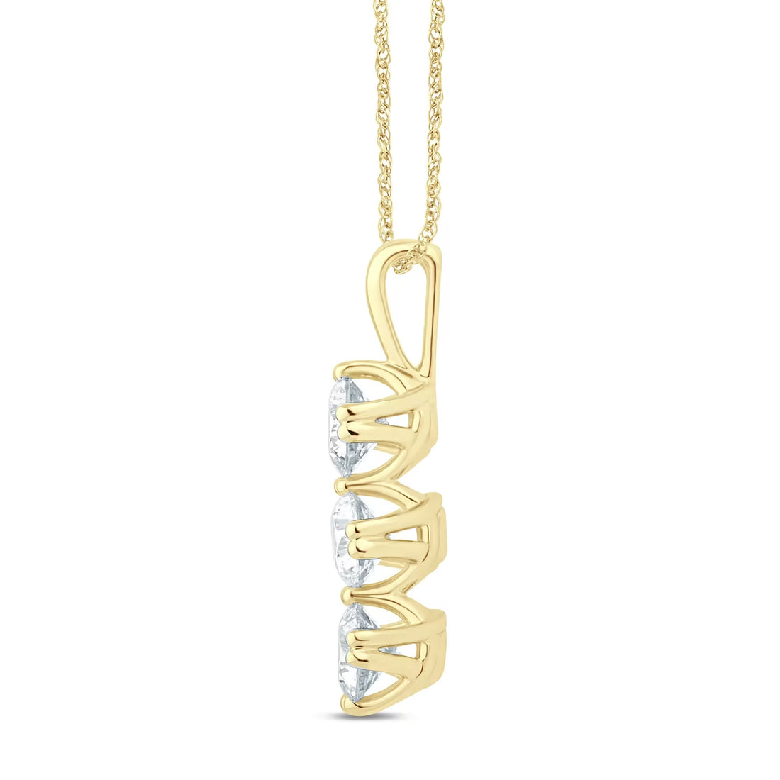 0.75 CT Round Cut EF VS/SI Lab Grown Diamond Pendant 925 Sterling Silver With Vermeil Gold (Without Chain)