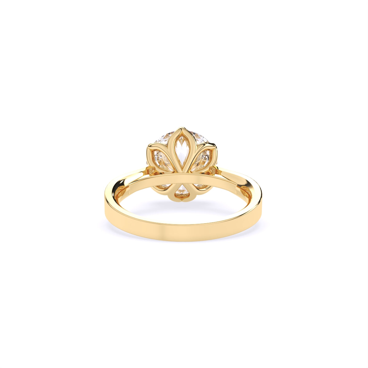 Certified 1.00 CT Round Cut EF VS/SI Lab Grown Diamond Six Prong Wedding Ring 925 Sterling Silver With Vermeil Gold