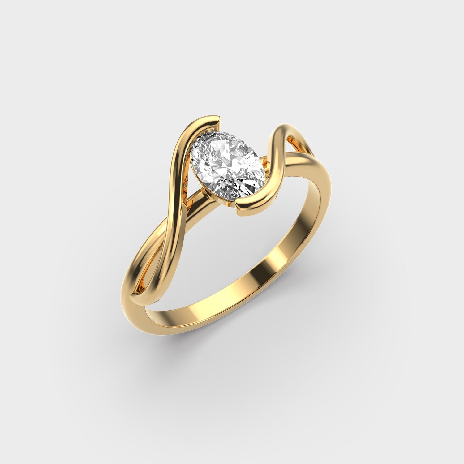 Certified 1.00 CT Oval Cut EF VS/SI Lab Grown Diamond Women's Wedding Ring 925 Sterling Silver With Vermeil Gold