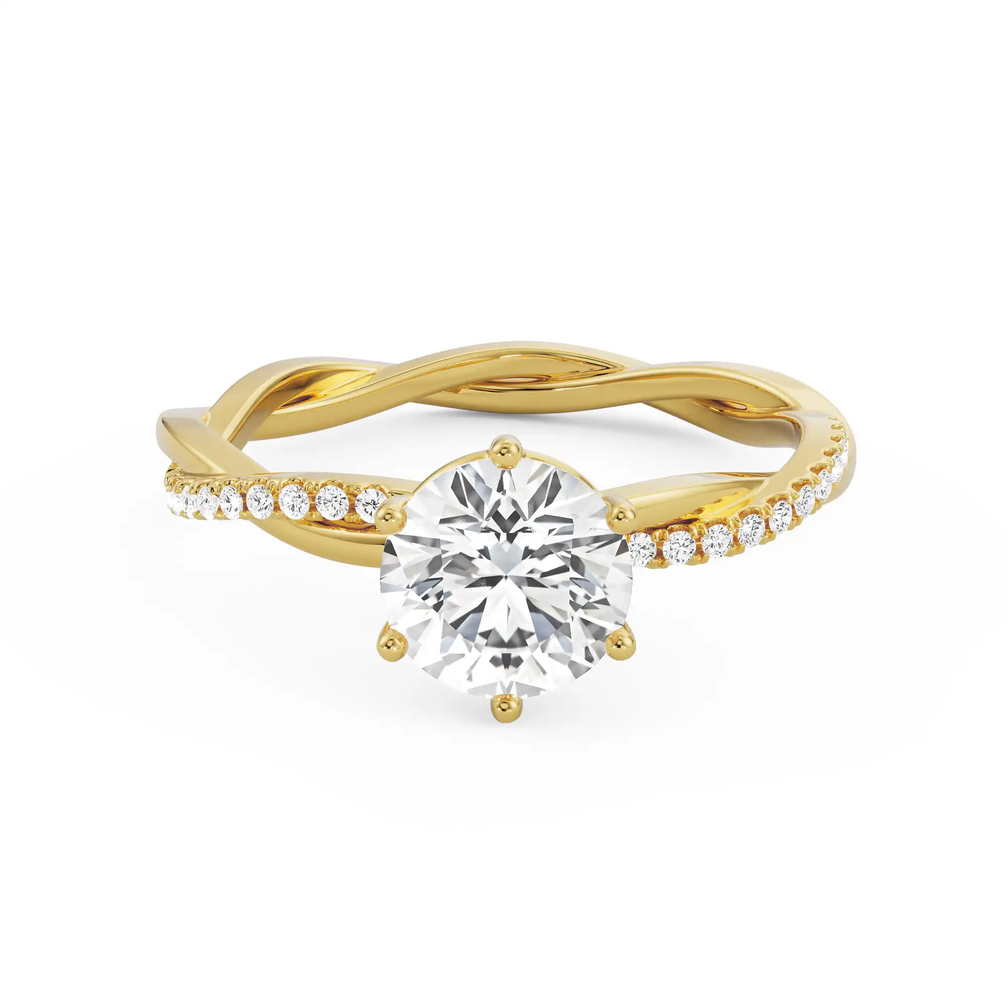 Certified 1.20 CT Round Cut EF VS/SI Lab Grown Diamond Engagement Ring 925 Sterling Silver With Vermeil Gold