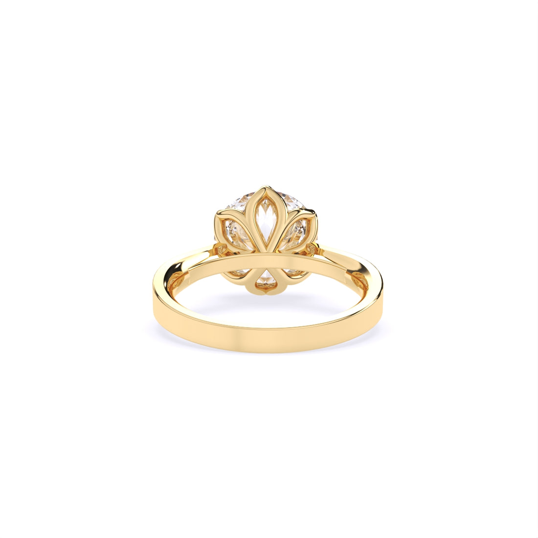 Certified 1.00 CT Round Cut EF VS/SI Lab Grown Diamond Six Prong Nordic Gold Ring (Demi -Fine)