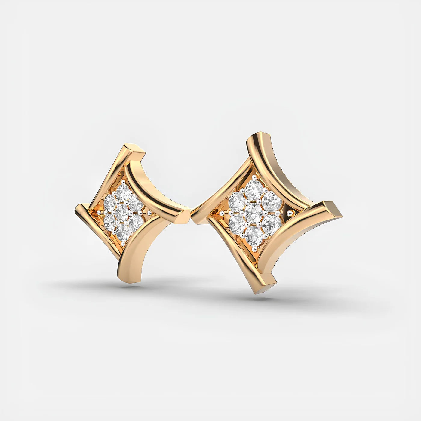 0.50 CT Round Cut Certified VS/SI Lab Grown Diamond Stud Earrings 925 Sterling Silver With Vermeil Gold