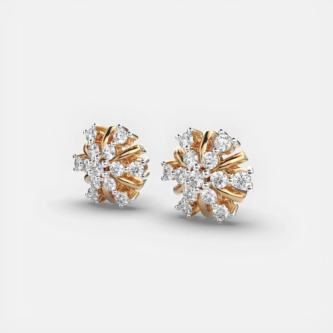 0.80 CT Round Cut Certified VS/SI Lab Grown Diamond Stud Earrings 925 Sterling Silver With Vermeil Gold