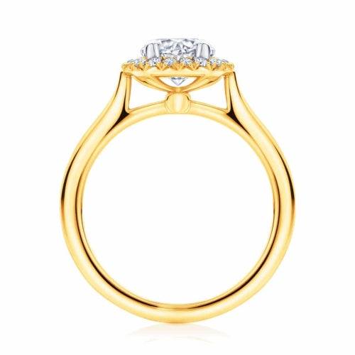 Certified 0.68 CT Round Cut EF VS/SI Lab Grown Diamond Engagement Ring 925 Sterling Silver With Vermeil Gold
