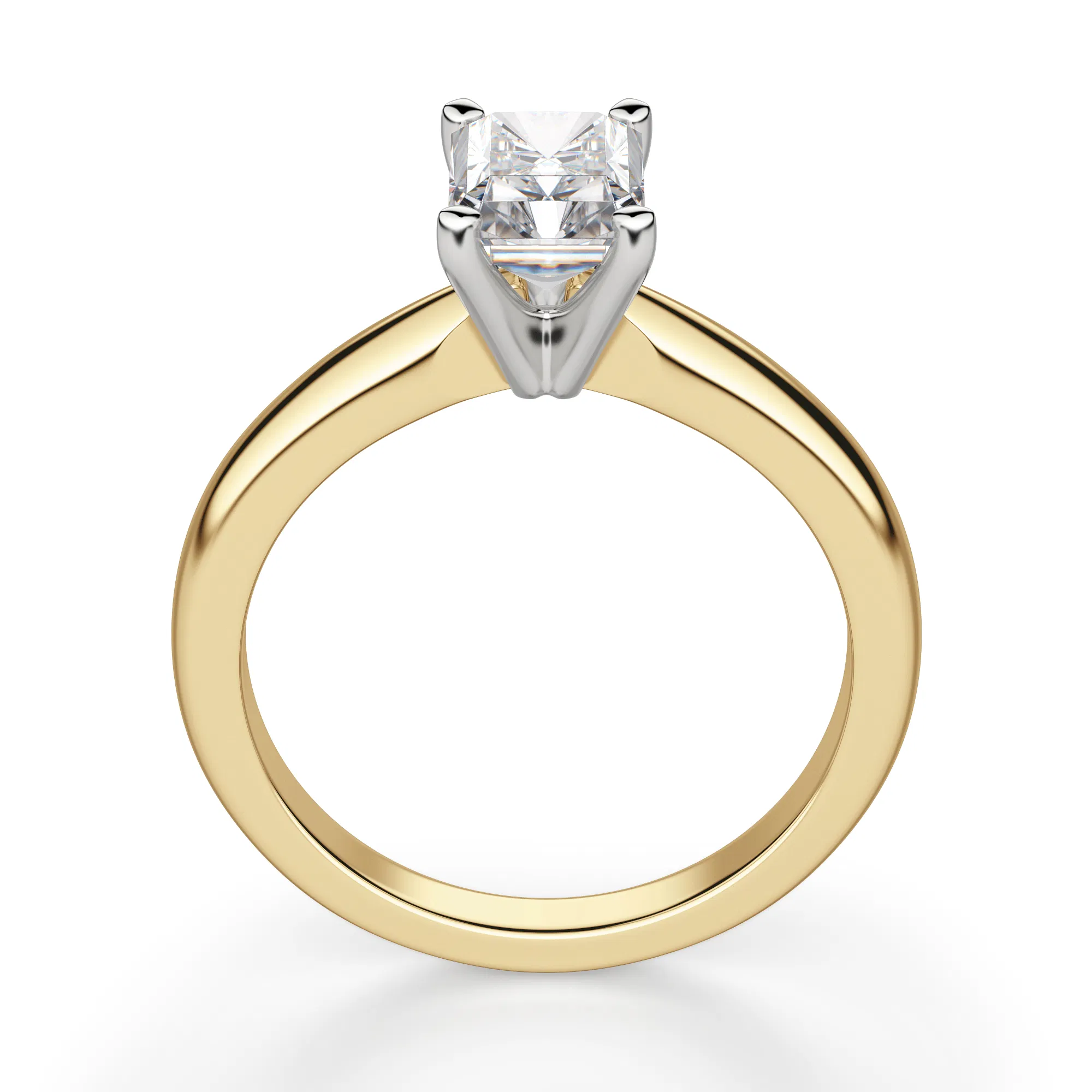 Certified 1.00 CT Emerald Cut EF VS/SI Lab Created Diamond Wedding Ring 925 Sterling Silver With Vermeil Gold