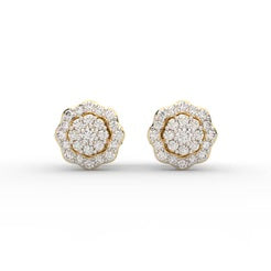 0.75 CT Round Cut Certified VS/SI Lab Grown Diamond Stud Earrings 925 Sterling Silver With Vermeil Gold