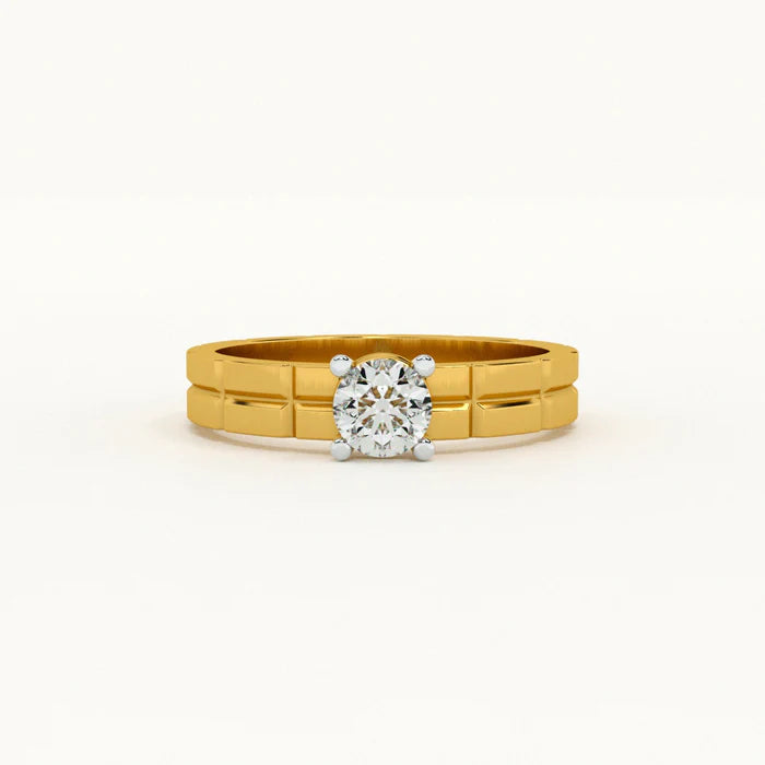 Engagement Ring Certified 0.50 CT EF VS/SI Lab Grown Diamond 925 Sterling Silver With Vermeil Gold