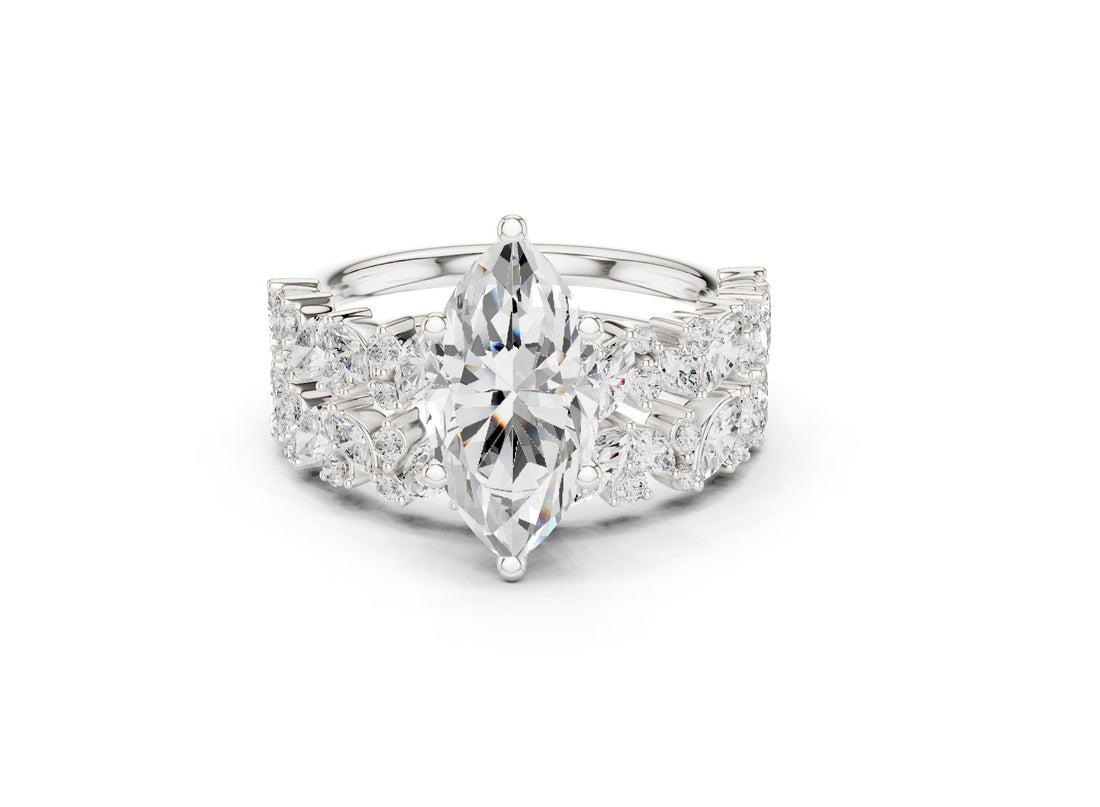 3.70 CT Bridal Set Ring – EF VS/SI Lab-Created Diamond in 14K Rose Gold | Women's Engagement or Wedding