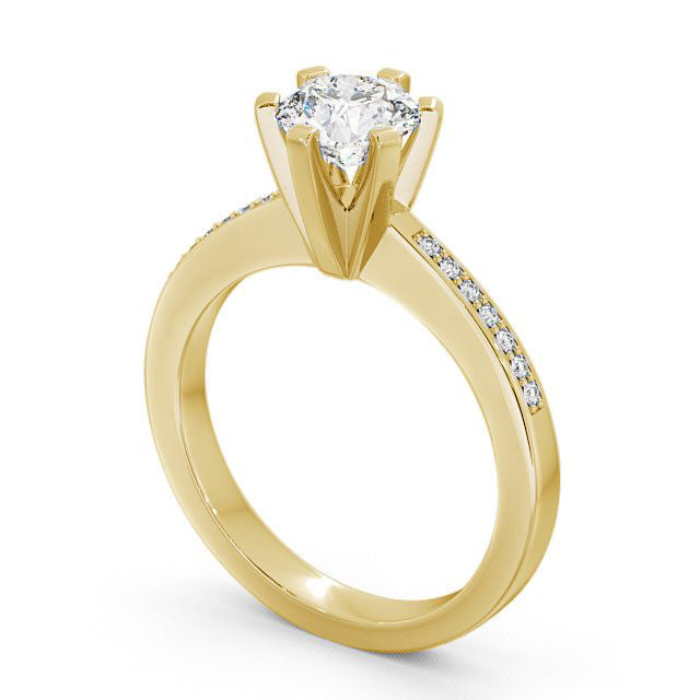 Certified 1.08 CT Round Cut EF VS/SI Lab Grown Diamond Prong Set Engagement Ring 925 Sterling Silver With Vermeil Gold