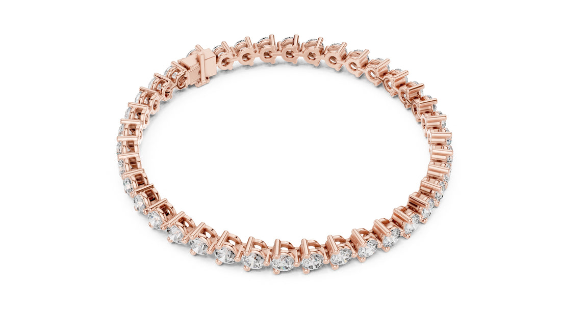 7.98 CT EF VS/SI Lab Grown Certified Round Cut Diamond Tennis Wedding Bracelet For Women's 14K Yellow Gold