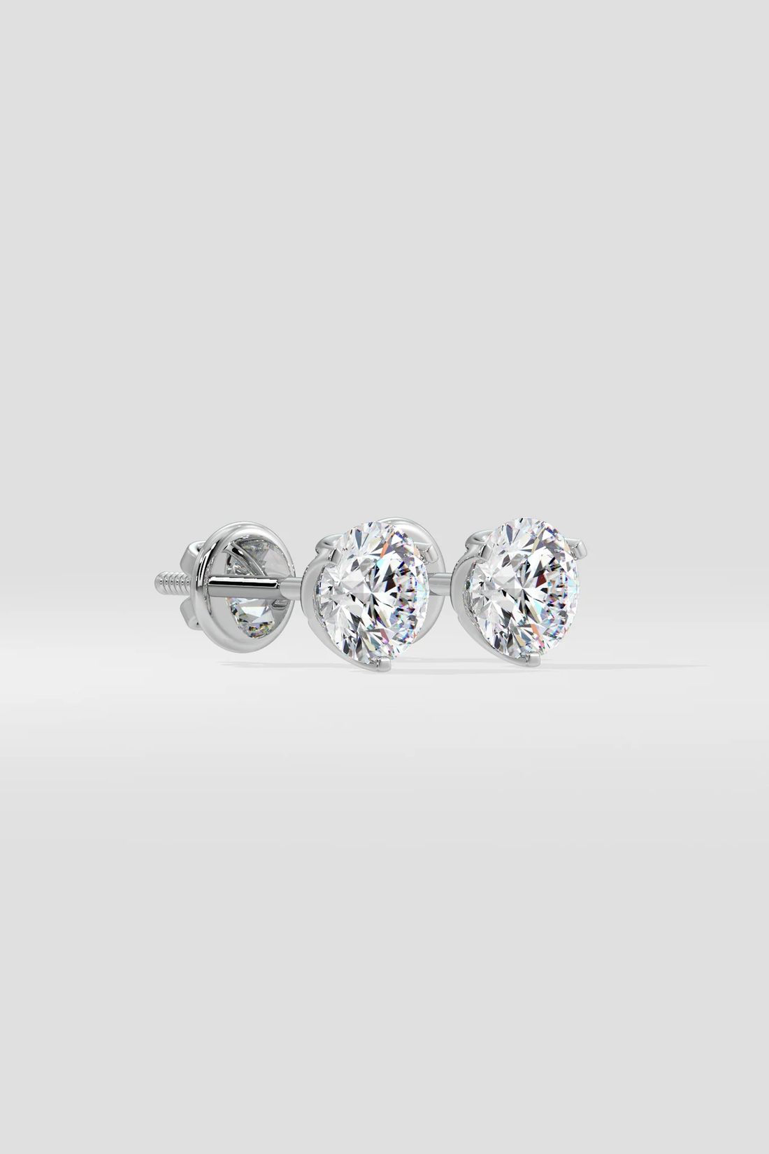0.50 CT Round Cut Certified VS/SI Lab Grown Diamond Stud Earrings 925 Sterling Silver With Vermeil Gold