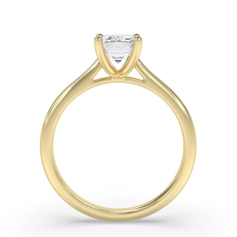 Certified 1.00 CT Emerald Cut EF VS/SI Lab Grown Diamond Engagement Ring 925 Sterling Silver With Vermeil Gold
