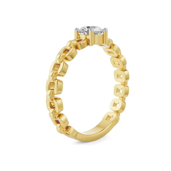 Certified 1.00 CT Round Cut EF VS/SI Lab Grown Diamond Nordic Gold Engagement Ring (Demi-Fine)