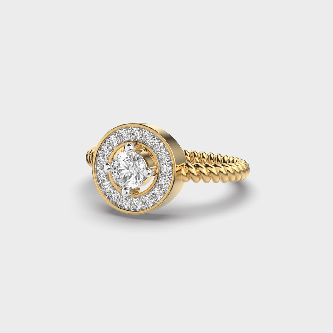 Certified 0.70 CT Round Cut EF VS/SI Lab Grown Diamond Engagement Ring 925 Sterling Silver With Vermeil Gold