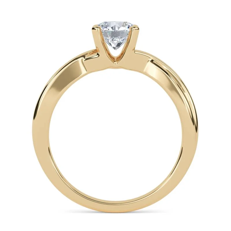 Certified 1.00 CT Round Cut EF VS/SI Lab Grown Diamond Engagement Ring 925 Sterling Silver With Vermeil Gold