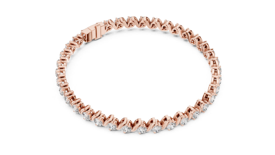 3.6 CT EF VS/SI Lab Grown Round Cut Diamond Tennis Wedding Bracelet For Women's 14K White Gold