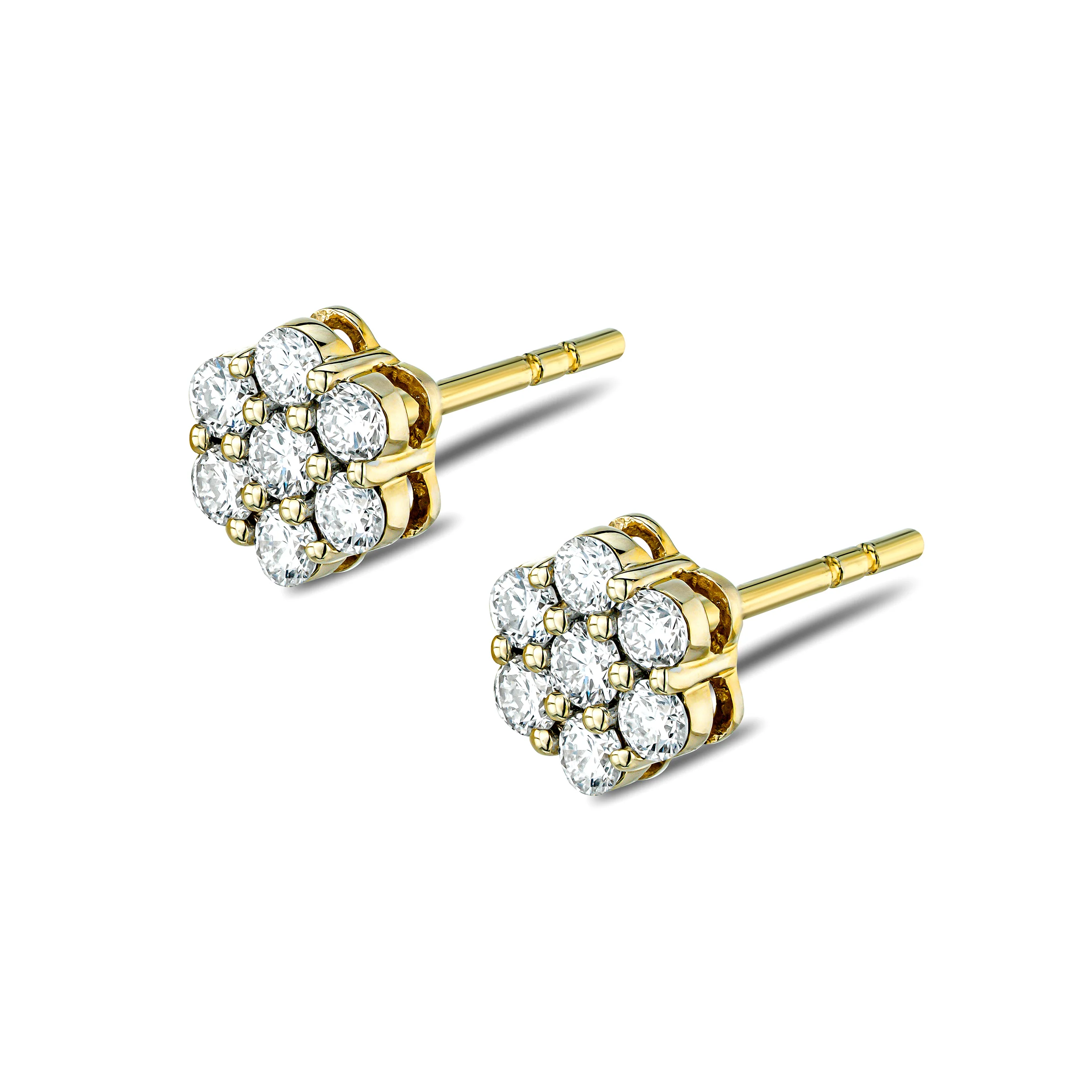 0.50 CT Round Cut Certified VS/SI Lab Grown Diamond Stud Earrings 925 Sterling Silver With Vermeil Gold