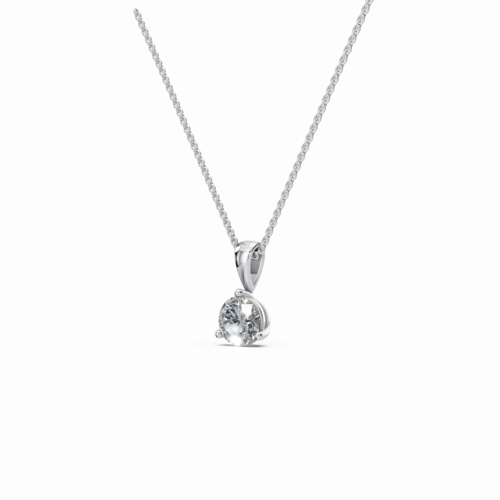 0.50 CT Round Cut EF VS/SI Lab Grown Diamond Pendant 925 Sterling Silver With Vermeil Gold (Without Chain)