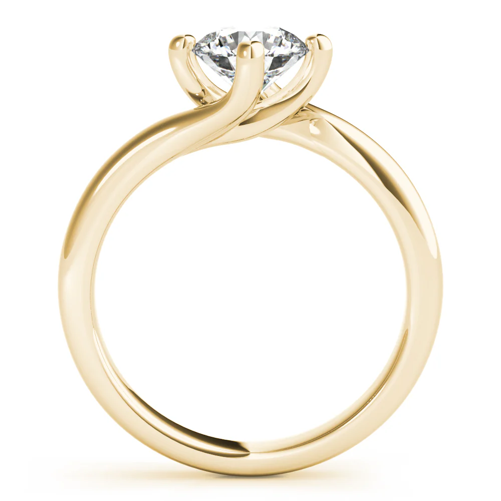 Certified 1.00 CT Round Cut EF VS/SI Lab Grown Diamond Engagement Ring 925 Sterling Silver With Vermeil Gold