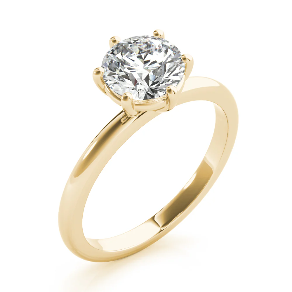 Certified 1.00 CT Round Cut EF VS/SI Lab Grown Diamond Anniversary Ring 925 Sterling Silver With Vermeil Gold