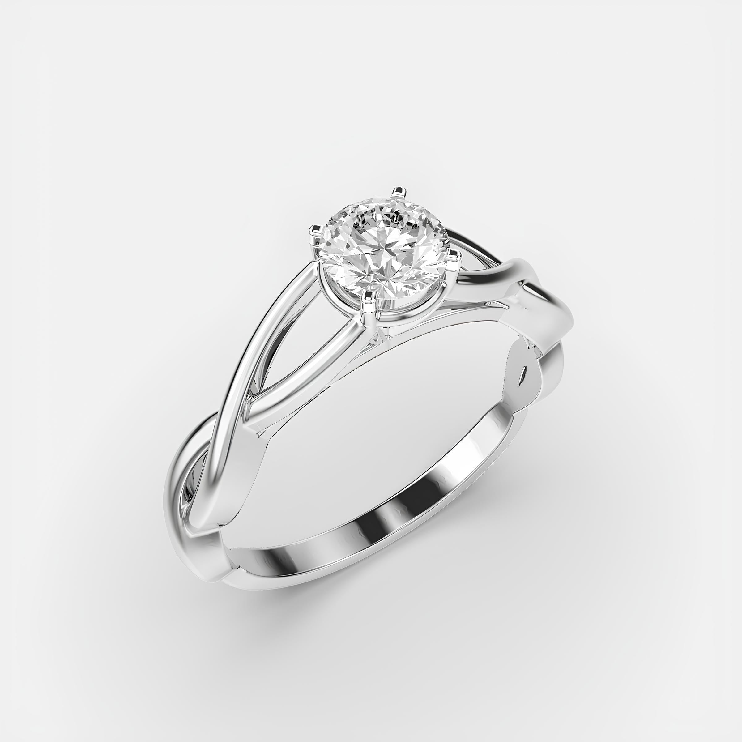 Round Diamond Wedding Band – EF VS/SI Lab-Created Diamond Ring for Women in 14K Solid Gold