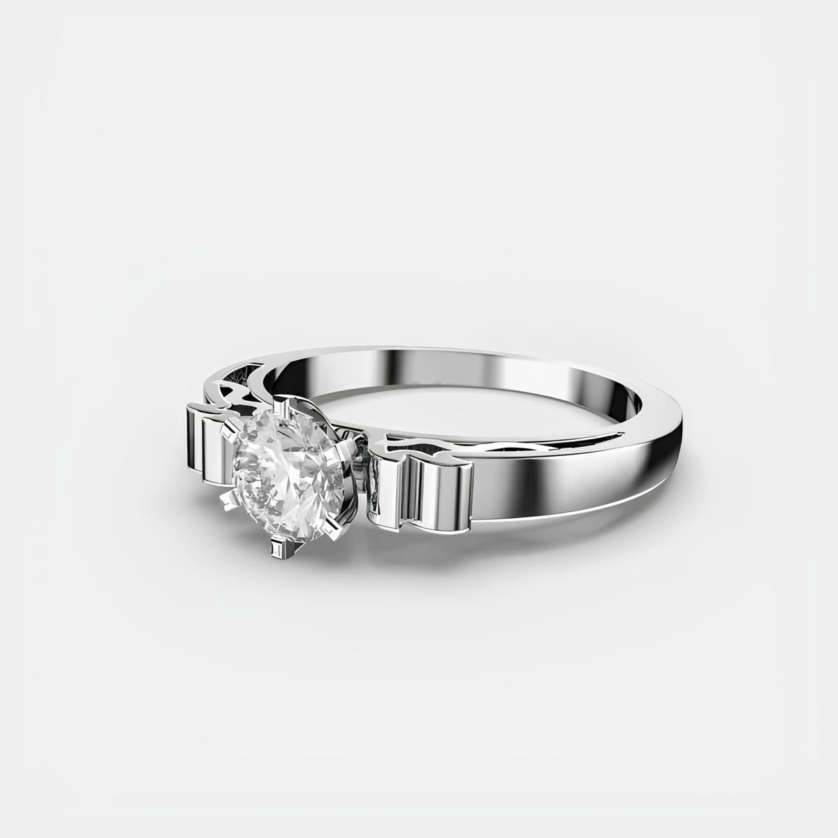 Round Lab-Grown Diamond Ring EF VS/SI Diamonds in 14K Gold | Elegant Wedding Ring & Gifts for Her