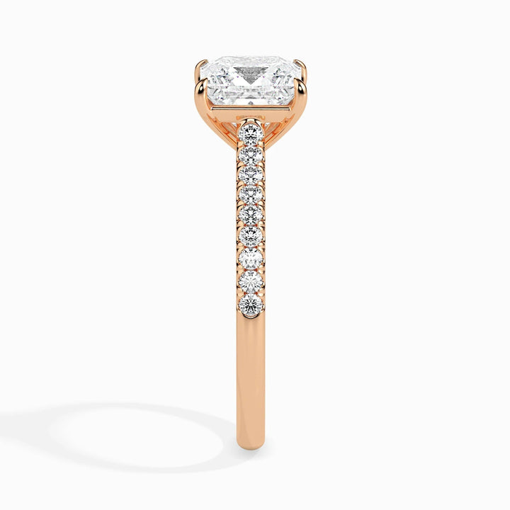 1.00 Ct Certified Lab-Grown Princess Diamond Solitaire Engagement Ring – 14K Solid Gold with Conflict-Free VS/SI Diamonds