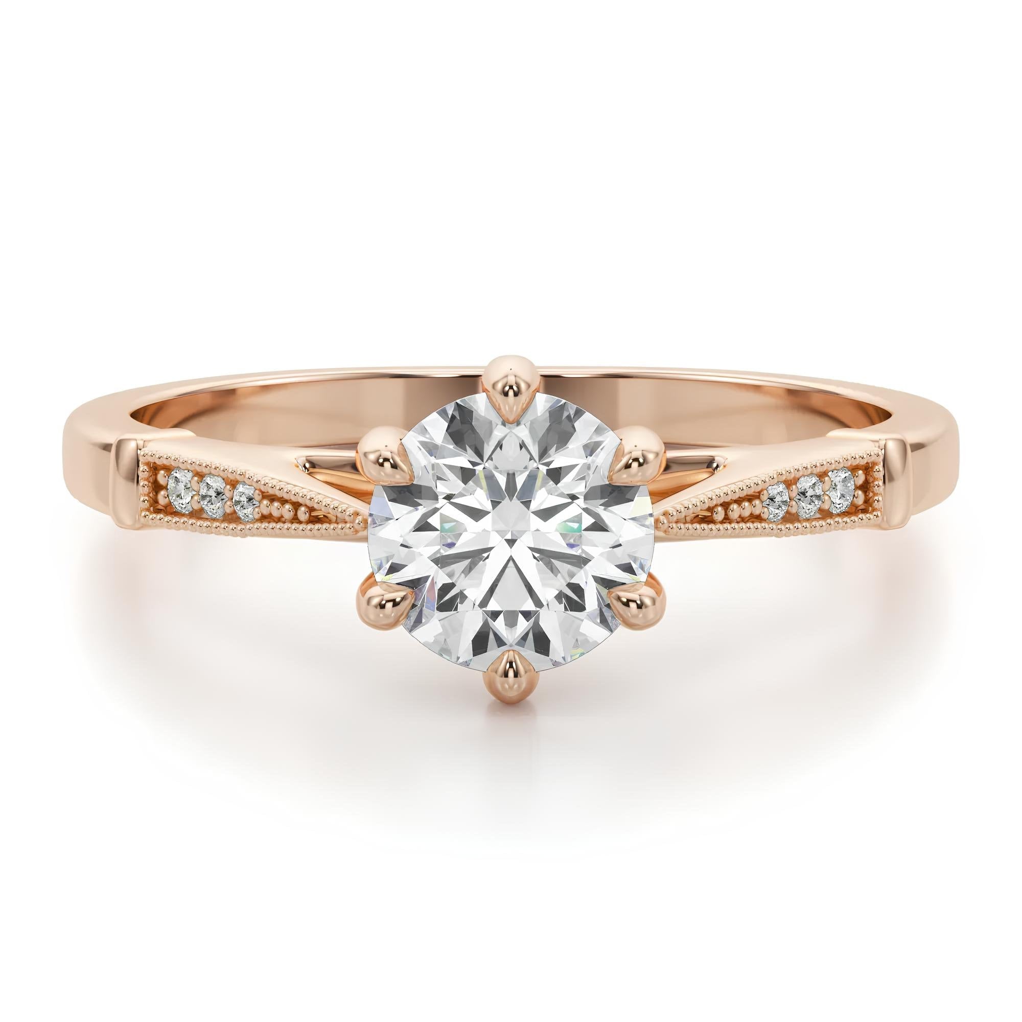 Celia Engagement Ring 1.00 Ct IGI Certified EF VS/SI Lab Grown Diamond Solitaire Wedding Ring / Gold & Platinum Ring / Wedding Ring Gift