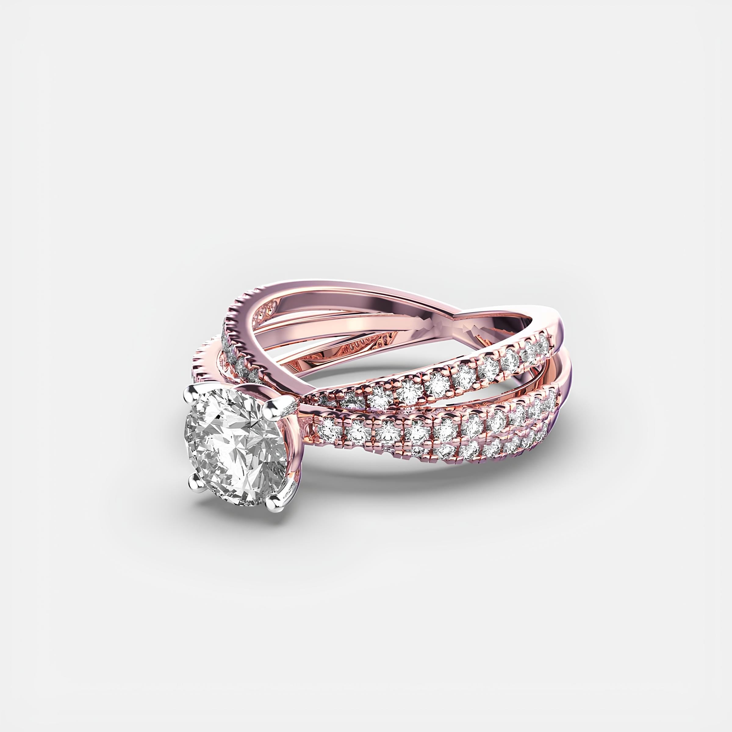 Exclusive IGI Certified EF VS/SI Lab-Grown Diamond Wedding Band 14K Gold Solitaire Engagement Ring