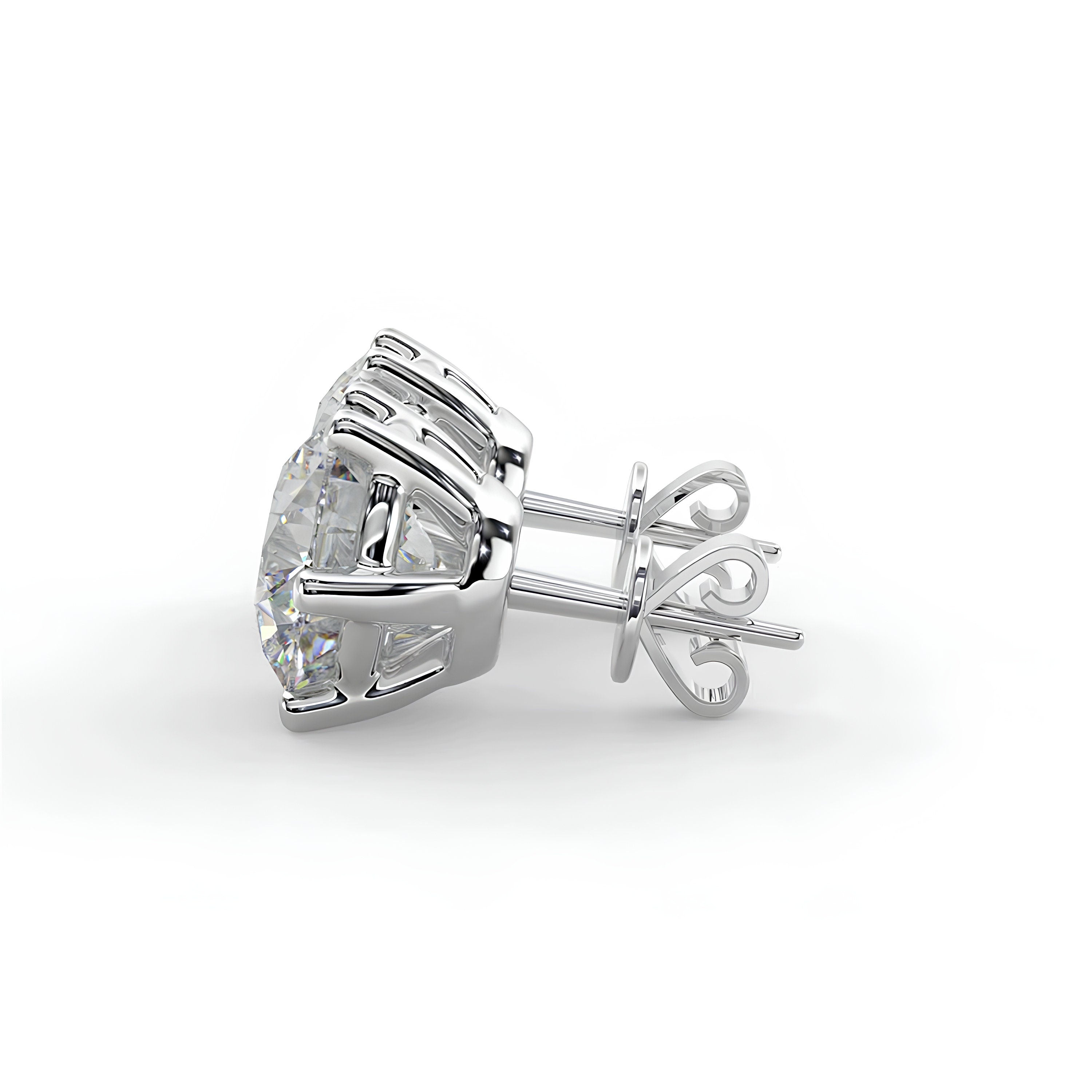 0.25–4.00 Ct Round Cut Lab-Grown Diamond Stud Earrings 6-Prong Wedding Earrings in 14K Gold Birthday & Anniversary Gifts for Women