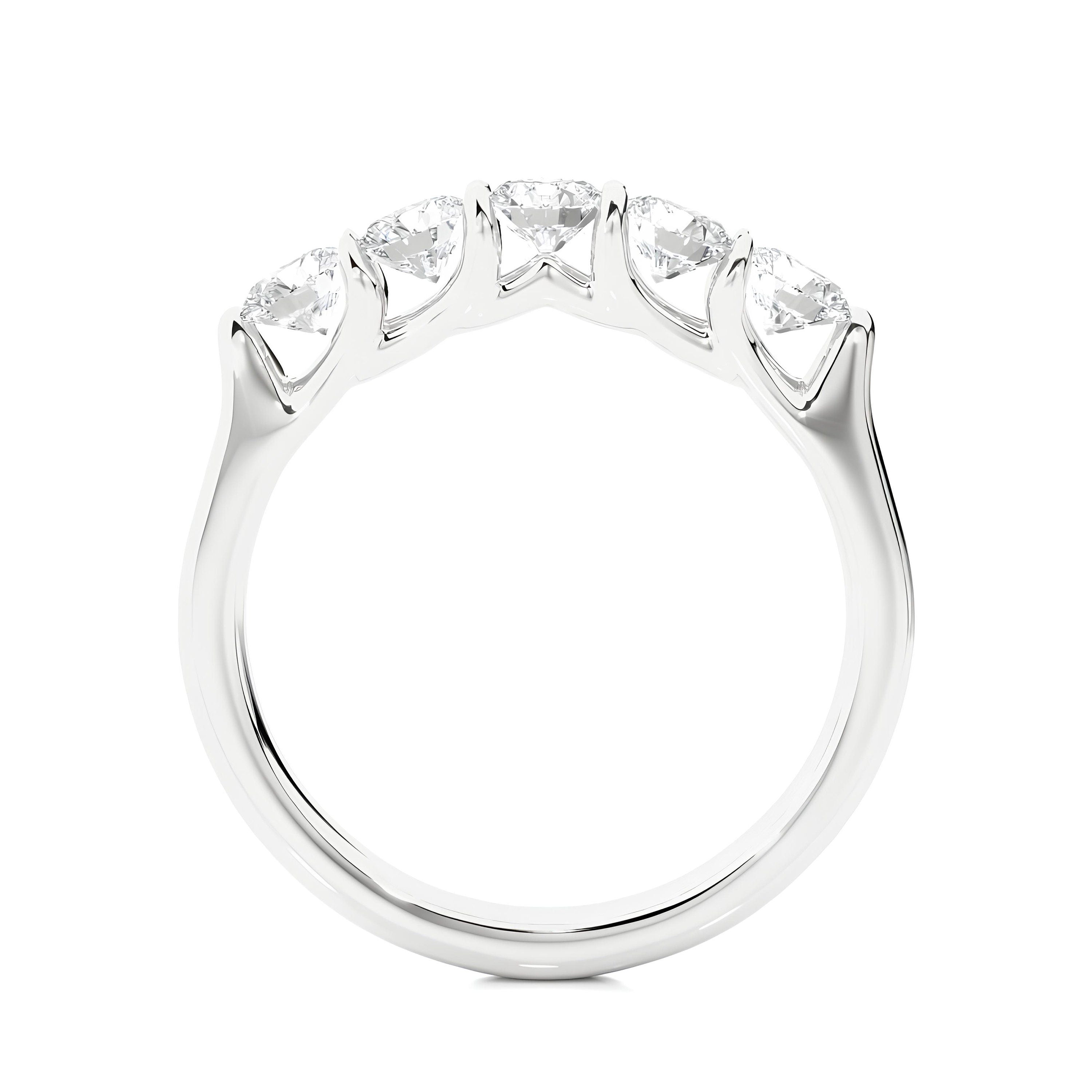 14K Gold 5-Stone Prong-Set VS/SI Diamond Wedding Band – 1.00 CTW Women's Anniversary Ring, Bridal Jewelry, Engagement or Stacking Ring