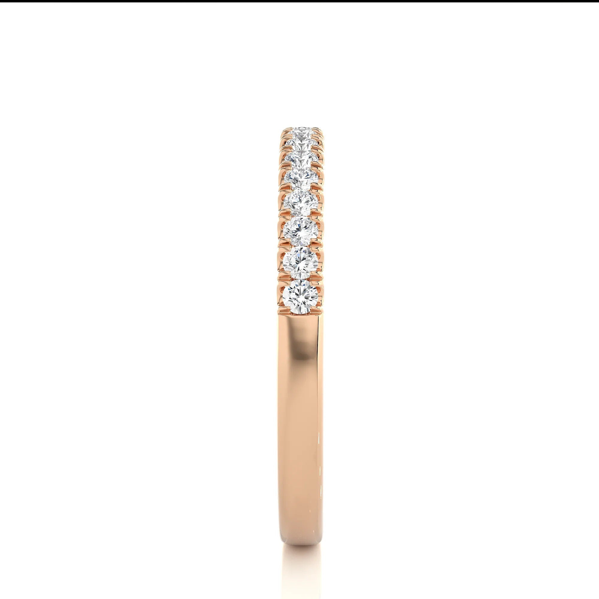 Unique 1.00 CT Round Brilliant Pavé Wedding Band – EF VS/SI  Lab-Created Diamonds | Half Eternity, Stackable, Matching Bridal Band