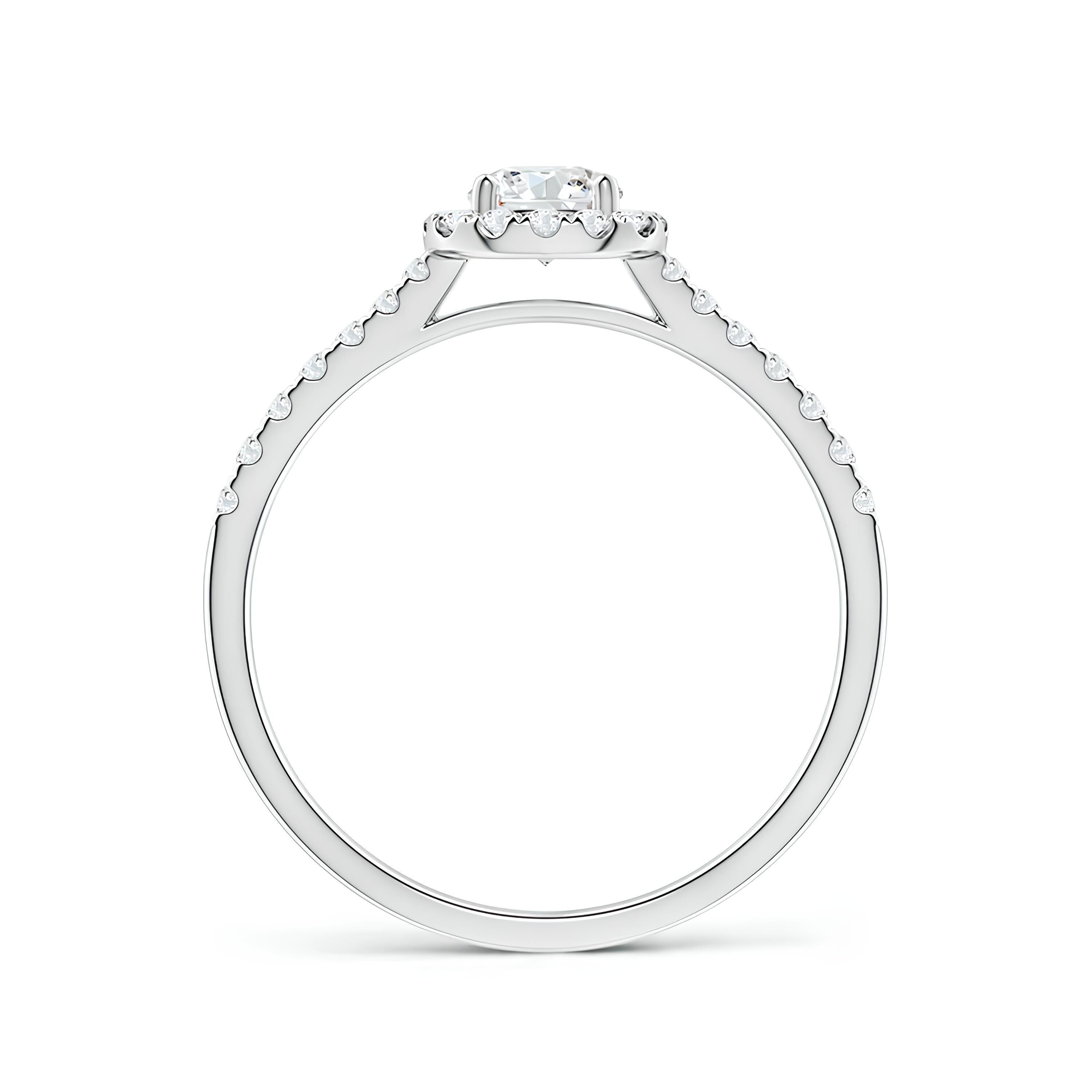 1.00 CTW Round Lab-Grown Diamond Twisted Halo Ring Certified EF VS/SI Engagement or Wedding Band for Women in 14K Gold