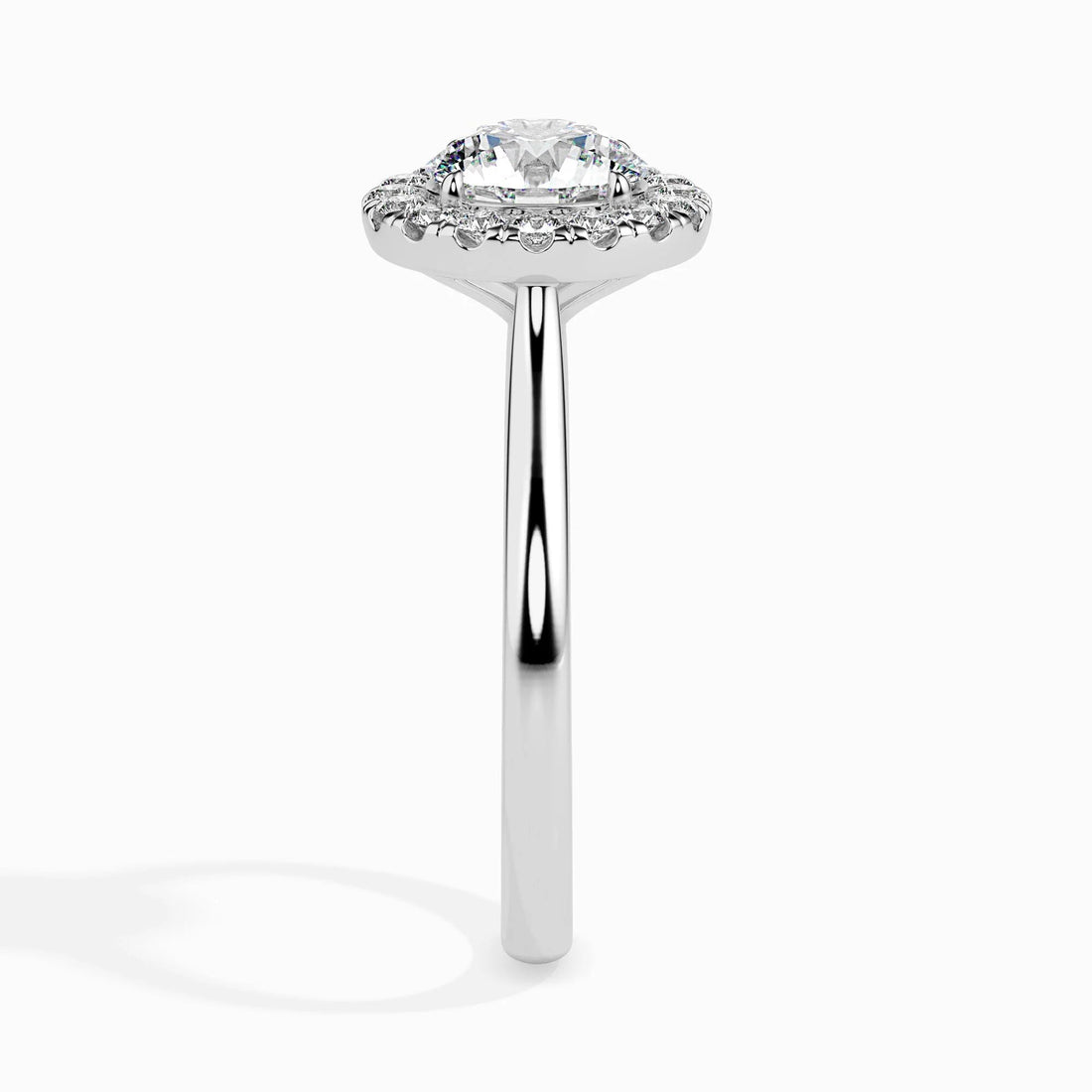 1.00 CT Certified Lab-Grown Diamond Chunky Halo Engagement Ring – 14K Real Gold Wedding Ring Accented with Conflict-Free Diamonds