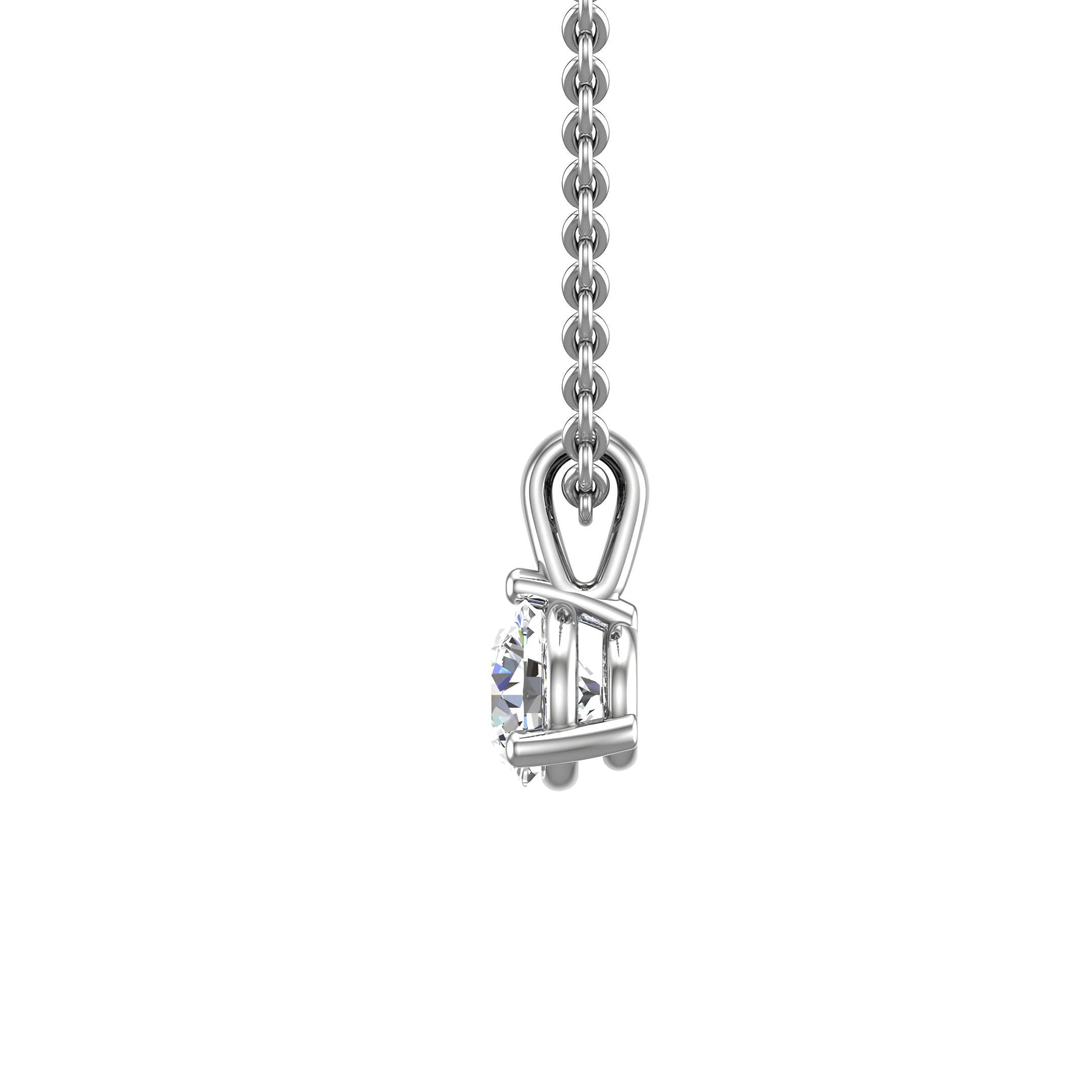 Solitaire 0.50 to 2.00 Ctw EF VS/SI Lab Grown Round Diamond Pendant Necklace